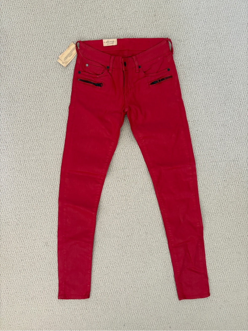 Ralph Lauren Red Coated Skinny Jeans